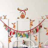 Christmas Elk Cling Wall Decal