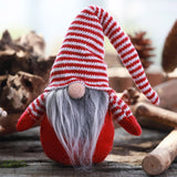 Christmas Faceless Doll Decoration Ornaments Home Christmas Party Decoration Striped Print Faceless Doll Decoration