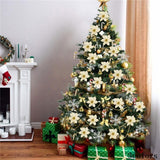 120pcs Glitter Artificial Christmas Tree Decoration Flowers