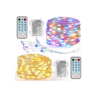 5M/10M Music Control LED String Lights with Remote Controller Battery Powered String Light Home Decoration Light