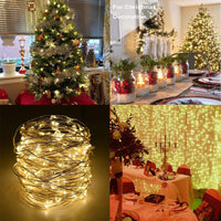 5M/10M Music Control LED String Lights with Remote Controller Battery Powered String Light Home Decoration Light
