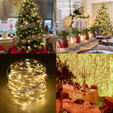 5M/10M Music Control LED String Lights with Remote Controller Battery Powered String Light Home Decoration Light