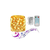 5M/10M Music Control LED String Lights with Remote Controller Battery Powered String Light Home Decoration Light