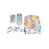 5M/10M Music Control LED String Lights with Remote Controller Battery Powered String Light Home Decoration Light