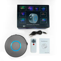 Aurora Star Projector Night Light Laser LED Starry Projector Light Rotation Color Changing Night Lamp with Wireless Remoter Controller