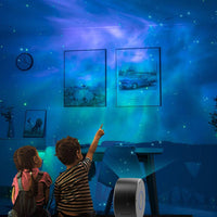 Aurora Star Projector Night Light Laser LED Starry Projector Light Rotation Color Changing Night Lamp with Wireless Remoter Controller