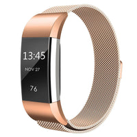 Milanese Loop Replacement Band for Fitbit Charge 2 Stainless Steel Magnetic Wristband Replacement Bracelets Milanese Bands for Fitbit Charge 2 Rose Gold