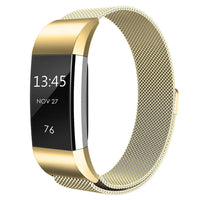 Milanese Loop Replacement Band for Fitbit Charge 2 Stainless Steel Magnetic Wristband Replacement Bracelets Milanese Bands for Fitbit Charge 2 Gold