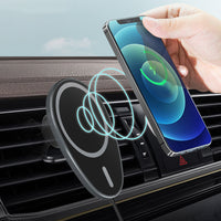 MagSafe Fast Wireless Car Charger for iPhone 12/12Pro/12Pro Max/12Mini Magnetic Car Phone Holder Fast Charging Mount Air Vent Phone Stand Black