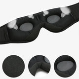 Bluetooth 3D Sleep Eye Mask Headphones Wireless Sleeping Eye Mask Soft 3D Eye Mask Music Player for Sleeping Black