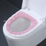 Warm Toilet Seat Cover Pad Winter Thick Toilet Seat Covers Stretchable Closestool Mat Bathroom Accessories Pink