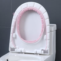 Warm Toilet Seat Cover Pad Winter Thick Toilet Seat Covers Stretchable Closestool Mat Bathroom Accessories Pink