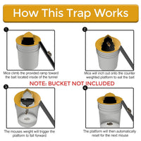 Slide Bucket Lid Mouse Trap with Ladder Auto Resetting Mouse Trap Reusable Mouse Rat Trap DIY Rodent Killer