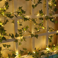 10-Meter 100LED Artificial Ivy Leaves Light String Battery-powered Light String-Style 2