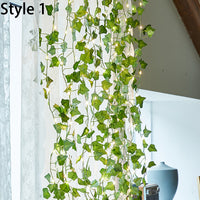 10-Meter 100LED Artificial Ivy Leaves Light String Battery-powered Light String-Style 1