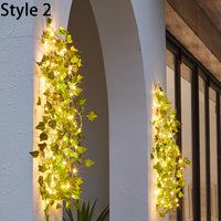 10-Meter 100LED Artificial Ivy Leaves Light String Battery-powered Light String-Style 2