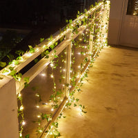 10-Meter 100LED Artificial Ivy Leaves Light String Battery-powered Light String-Style 2