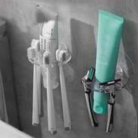 2pcs Toothbrush Holder Shaver Storage Rack Strong Suction Bathroom Organizer