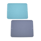 2pcs Silicone Dish Drying Mat Heat Resistant Placemat Drain Pad