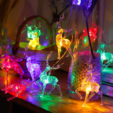 2pcs Christmas Lights LED Elk String Light Battery Powered Indoor Light String Home Party Decor