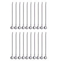 20pcs Stainless Steel Straws Spoon Drinking Straw Spoon Dual-Use Straws Tea Spoon