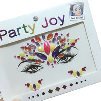 2 Pcs Adhesive Face Gems Rhinestone Jewels Party Festival Stickers