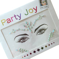 2 Pcs Adhesive Face Gems Rhinestone Jewels Party Festival Stickers