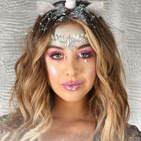 2 Pcs Adhesive Face Gems Rhinestone Jewels Party Festival Stickers