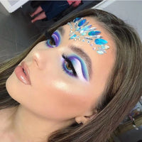 2 Pcs Adhesive Face Gems Rhinestone Jewels Party Festival Stickers