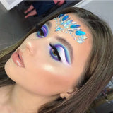 2 Pcs Adhesive Face Gems Rhinestone Jewels Party Festival Stickers