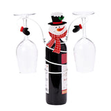 Christmas Wine Bottle and Glass Holder Stand