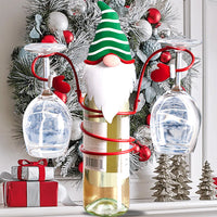 Christmas Wine Bottle and Glass Holder Stand