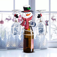 Christmas Wine Bottle and Glass Holder Stand