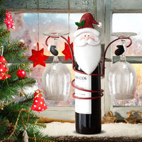 Christmas Wine Bottle and Glass Holder Stand