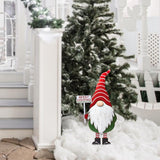 Merry Christmas Metal Gnome Sign Stake Outdoor Lawn Yard Decoration