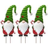 Merry Christmas Metal Gnome Sign Stake Outdoor Lawn Yard Decoration