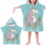 Kids Hooded Beach Towel Poncho Bathrobe Towel Wrap