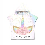 Kids Hooded Beach Towel Poncho Bathrobe Towel Wrap