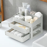 3 Layer Drawers Cosmetic Makeup Organiser Box - Gray
