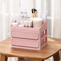 3 Layer Drawers Cosmetic Makeup Organiser Box - Pink