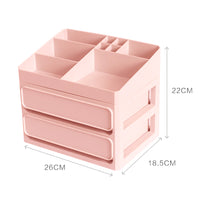 3 Layer Drawers Cosmetic Makeup Organiser Box - Pink