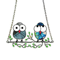 Multicolored Owl Hanging Pendant Wall Window Garden Hanging Decor