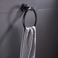 Stainless Steel Round Towel Ring Rack Bathroom Wall Mounted Holder