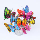 50Pcs Double-layer Simulation Butterfly Garden Stake Decor Outdoor Yard Lawn Ornaments