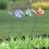 50Pcs Double-layer Simulation Butterfly Garden Stake Decor Outdoor Yard Lawn Ornaments