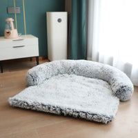 Washable Long Plush Pet Dog Sofa Cushion Bed with Zipper Pet Bed Pads 100 x 85 x 16cm