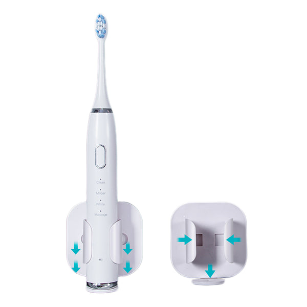 Toothbrush Holder Electric Wall Mounted Adhesive Tooth Brush Organizer White