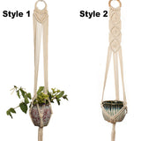 Plant Pot Holder Cotton Macrame Hanger Flowerpot Braided Basket Hemp