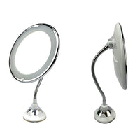 Magnifying 10X Makeup Vanity Mirror with LED Lights Wall Mounted Rotated Extended Cordless Beauty Cosmetic Mirror for Hotel Bathroom