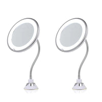 Magnifying 10X Makeup Vanity Mirror with LED Lights Wall Mounted Rotated Extended Cordless Beauty Cosmetic Mirror for Hotel Bathroom